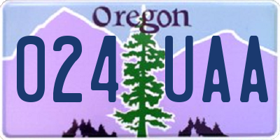 OR license plate 024UAA