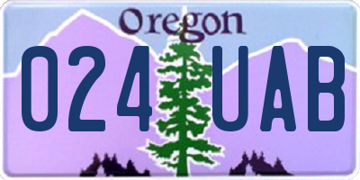 OR license plate 024UAB