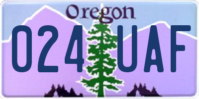 OR license plate 024UAF