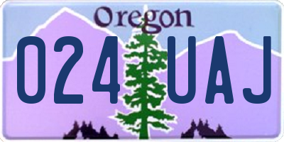 OR license plate 024UAJ