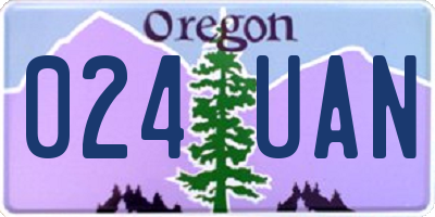 OR license plate 024UAN