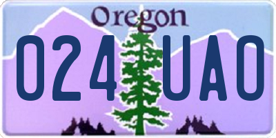 OR license plate 024UAO