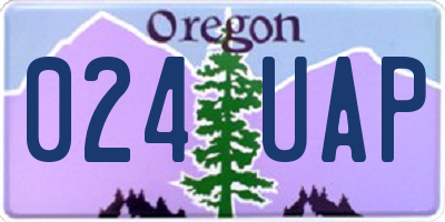 OR license plate 024UAP