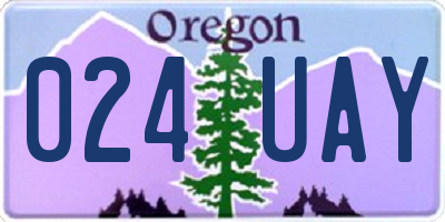 OR license plate 024UAY