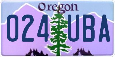 OR license plate 024UBA