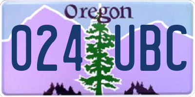 OR license plate 024UBC