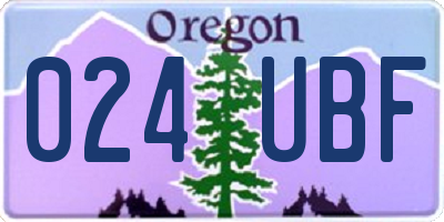 OR license plate 024UBF