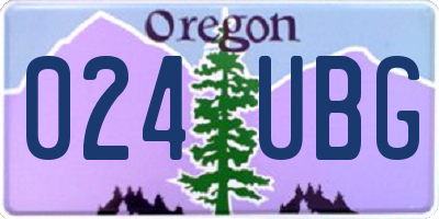OR license plate 024UBG