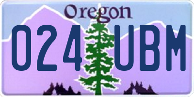 OR license plate 024UBM