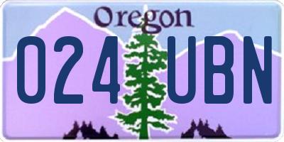 OR license plate 024UBN