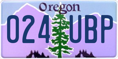 OR license plate 024UBP