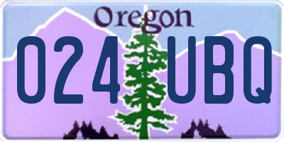 OR license plate 024UBQ