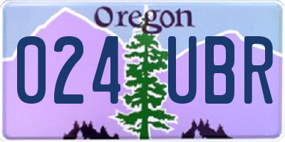 OR license plate 024UBR
