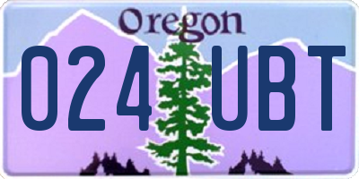 OR license plate 024UBT