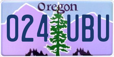 OR license plate 024UBU