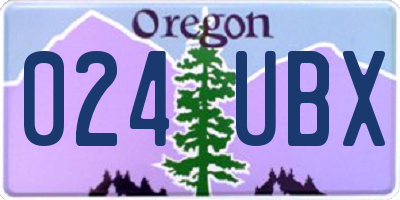 OR license plate 024UBX