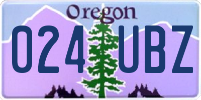 OR license plate 024UBZ
