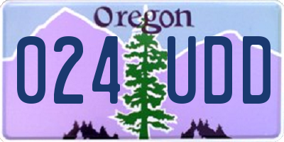 OR license plate 024UDD