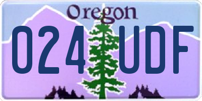 OR license plate 024UDF