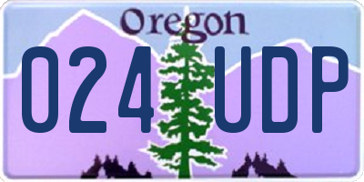 OR license plate 024UDP