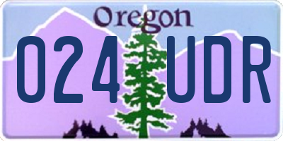 OR license plate 024UDR
