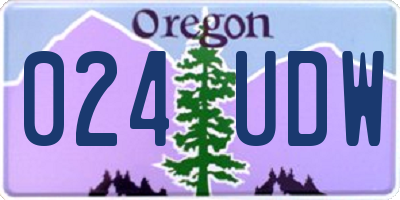 OR license plate 024UDW
