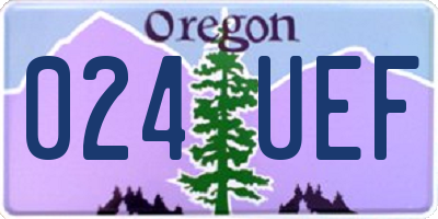 OR license plate 024UEF