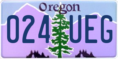 OR license plate 024UEG