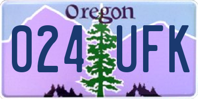 OR license plate 024UFK