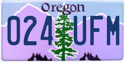OR license plate 024UFM