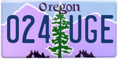 OR license plate 024UGE