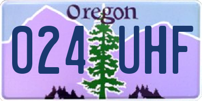 OR license plate 024UHF