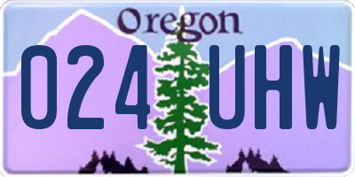 OR license plate 024UHW