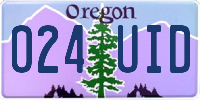 OR license plate 024UID