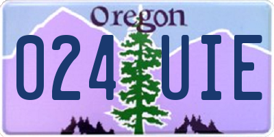 OR license plate 024UIE