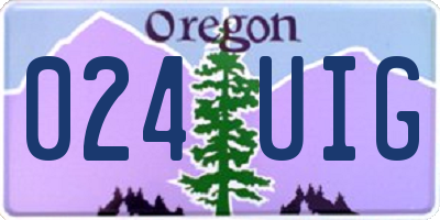 OR license plate 024UIG