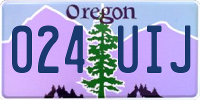 OR license plate 024UIJ