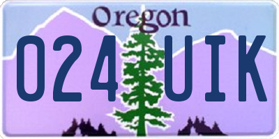 OR license plate 024UIK