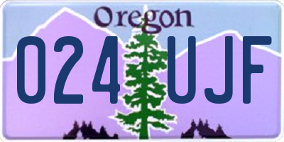 OR license plate 024UJF
