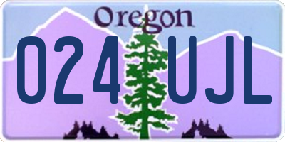 OR license plate 024UJL