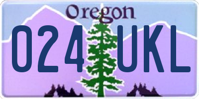 OR license plate 024UKL