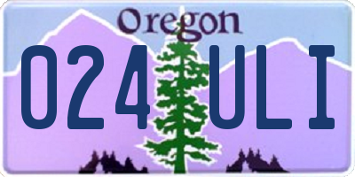 OR license plate 024ULI