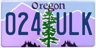 OR license plate 024ULK