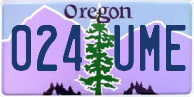 OR license plate 024UME