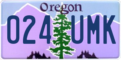 OR license plate 024UMK