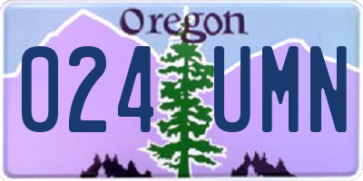 OR license plate 024UMN