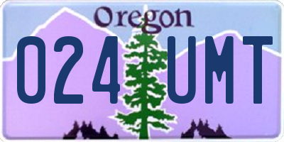 OR license plate 024UMT