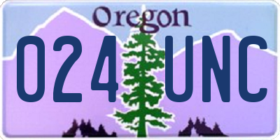 OR license plate 024UNC
