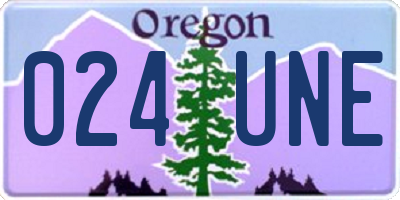 OR license plate 024UNE