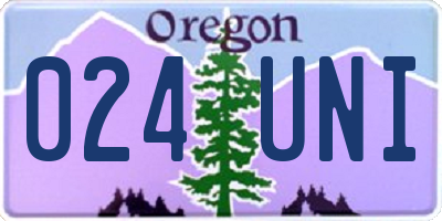 OR license plate 024UNI
